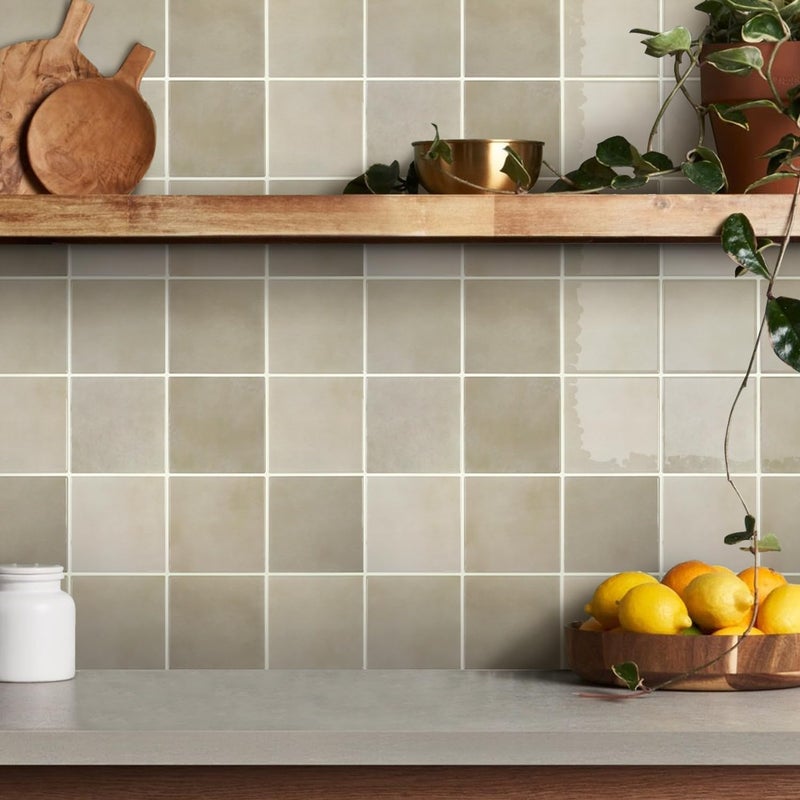 Commomy Thicker Peel and Stick Tiles - 10 pcs of 12" x 12" - 3D Adhesive Square Peel and Stick Tiles Backsplash for Kitchen, Bathroom, Removable, Waterproof, Vinyl Wall Tile - Image 1
